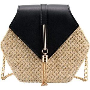 Women's Crossbody Bag Cute Straw Shoulder Sling Bag Summer‎ Beach Bag